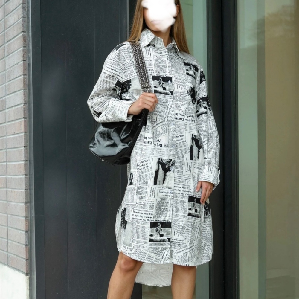 KATE HEWKO NEWSPRINT DRESS ONE SIZE NEW